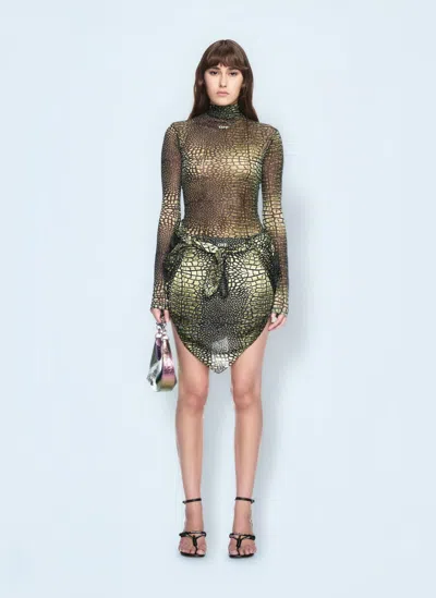 Off-white Stamp Crocodile Mesh Top