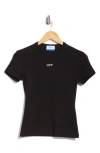 Off-white Off White Off Stamp Rib Basic Tee Black White In Black