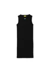 Off-white Off-stamp Ribbed Dress In Black White