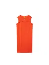 Off-white Stamp Ribbed Dress In Orange