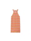 Off-white Stamp Ribbed Knit Dress In Orange