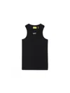 Off-white Off-stamp Ribbed Dress In Black