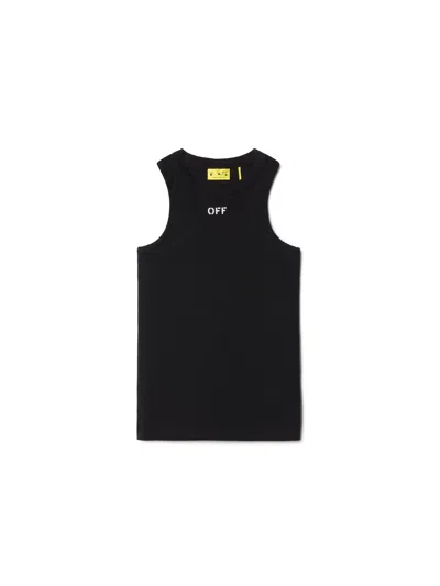 Off-white Stamp Ribbed Tank In Black
