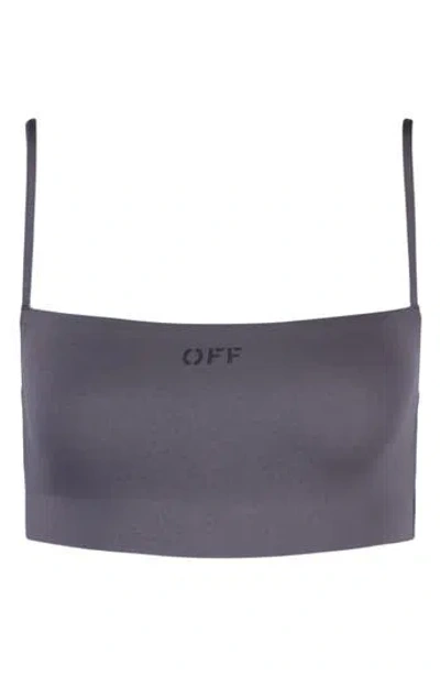 Off-white Stamped Crop Top In Grey