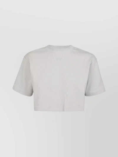 Off-white Cropped-t-shirt Mit Logo In Gray