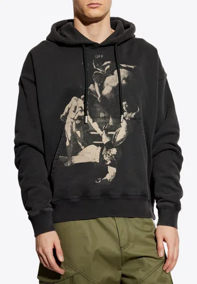 Off-white Star Arrow Logo Hoodie In Gray