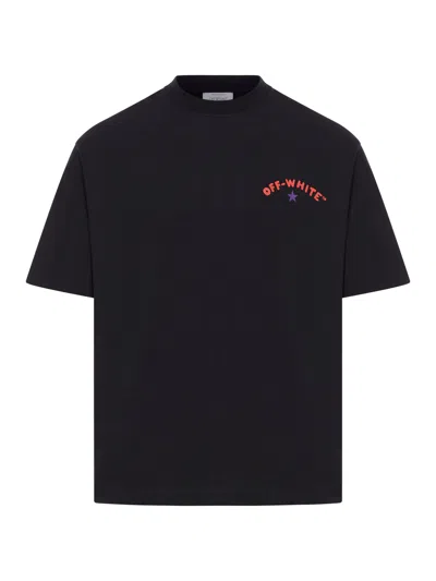 Off-white Crewneck Graphic Print T-shirt Star Arrow Skate In Black