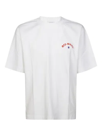 Off-white Oversized White T-shirt With Graphic Star Design
