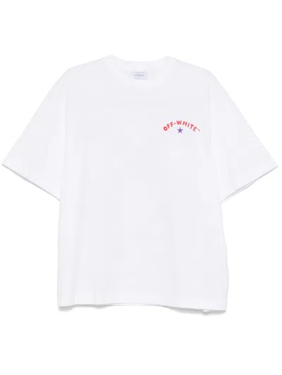 Off-white Arrow Skate White Cotton T-shirt In White-bl