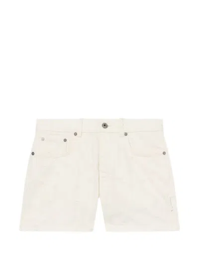 Off-white Star-jacquard Denim Shorts In White