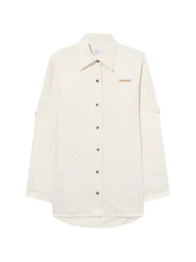 Off-white Star-jacquard Shirt Jacket In White