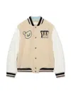 Off-white Star Logo Lea Varsity Jacket In Neutral