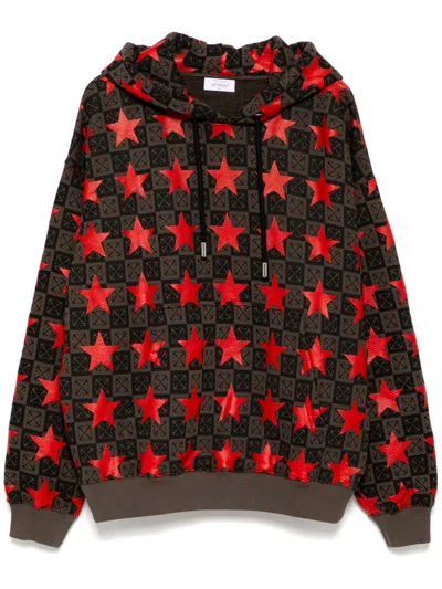 Off-white Star-print Hoodie In Brown