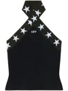 Off-white Black Starry Halterneck Top In Black