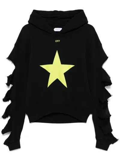 Off-white Star Undercut Hoodie In Black