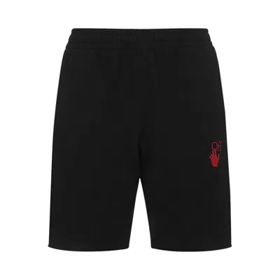Pre-owned Off-white Starred Arrow Sweatshorts 'black/red'