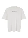 Off-white White Crewneck T-shirt With Logo Lettering On The Front In Cotton Man In Neutral