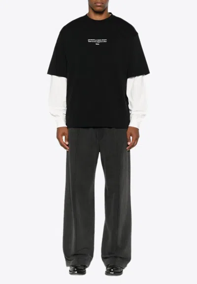 Off-white Statement Skate T-shirt In Black