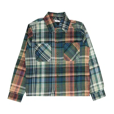 Pre-owned Off-white Stencil Flannel Check Shirt 'blue'