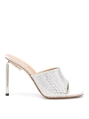 Off-white Allen 100mm Crystal-embellished Satin Mules In Grey