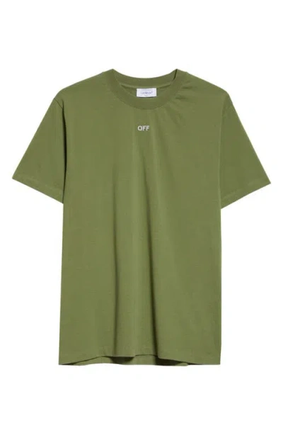 Off-white Arrows-stitching Cotton T-shirt In Green
