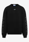 Off-white Regular Fit Jersey With Distinctive Logo And Textured Detailing In Black