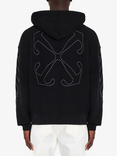 Off-white Stitch Arrow Skate Hoodie In Black