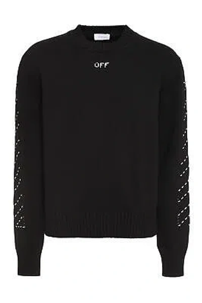 Pre-owned Off-white Stitch Arrows Diags Sweater In Black