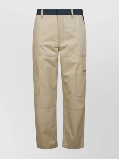 Off-white Stitch Cotgab Straight Cargo In Beige