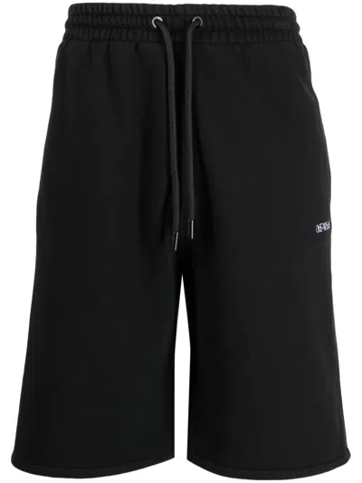 OFF-WHITE STITCH DIAG COTTON TRACK SHORTS