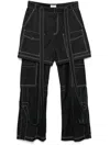 Off-white Stitch Twill Samurai Cargo Trousers In Black