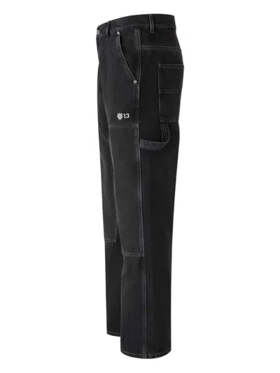 Off-white Stitching Flared Jeans In Black