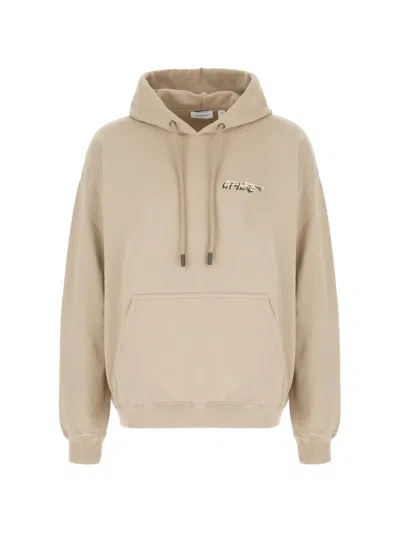 Off-white Shadow Logo Skate Hoodie Stone In Neutral