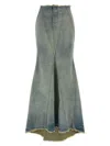 Off-white High Waist Skirt Featuring Panel Detailing In Gray