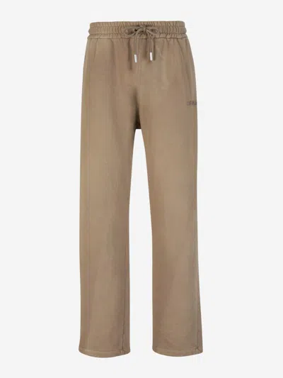 Off-white Straight Cotton Joggers In Brown