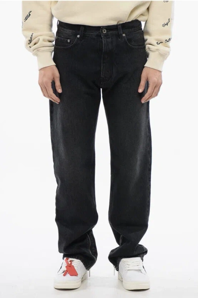 Off-white Straight-fit Skate Jeans With Side Zip In Black