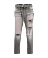 Off-white Straight Jeans With Stone Washing Effect In Gray