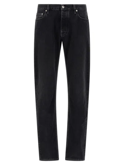 OFF-WHITE STRAIGHT-LEG BLACK DENIM JEANS WITH VINTAGE DESIGN