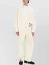 Off-white Straight Leg Cargo Trousers With Belt Loops In White