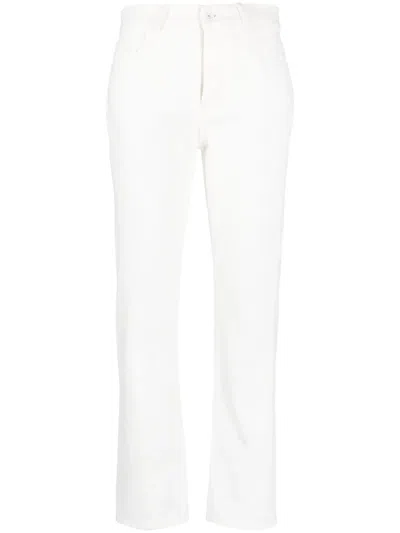 Off-white Twisted Straight Cotton Jeans In White