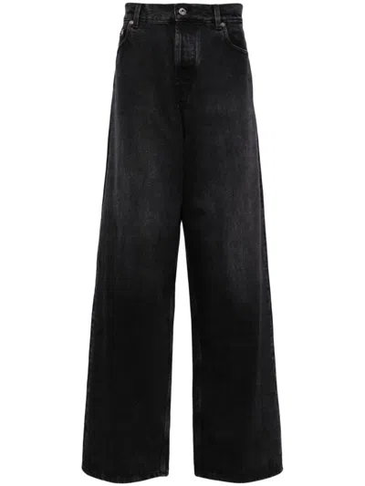 Off-white Wide Five-pocket Jeans With Spacious In Black
