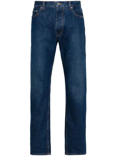 Off-white Off White Regular Jeans With Tapered Cut In Blue