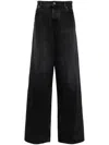 Off-white Wide Five-pocket Jeans With Spacious In Black