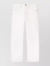 Off-white White Contrast-stitching Straight-leg Jeans
