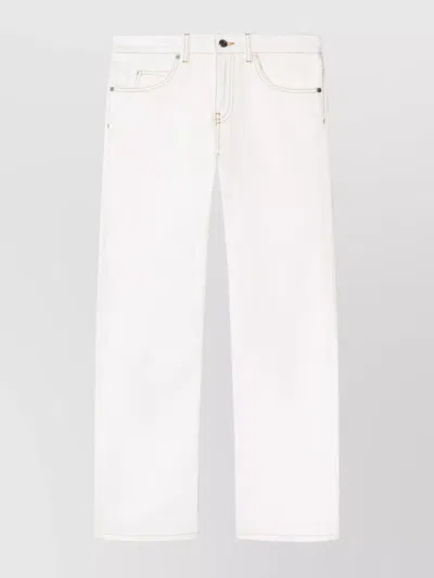 OFF-WHITE STRAIGHT-LEG JEANS STITCHED BELT LOOPS