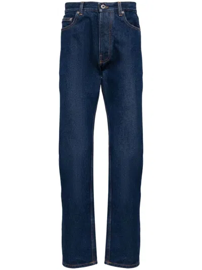 Off-white Straight Leg Long Jeans In Cotton In Blue