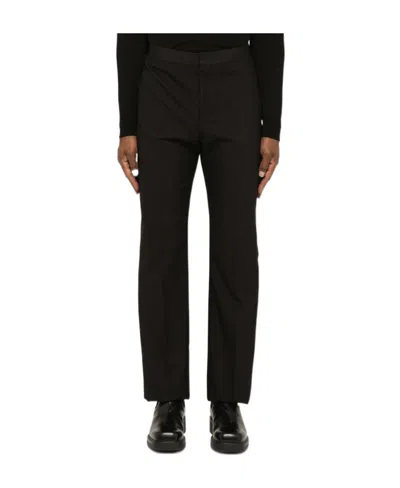 Off-white Straight Leg Tailored Trousers In Black