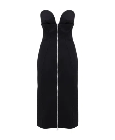 OFF-WHITE OFF-WHITE STRAPLESS ZIPPED MIDI DRESS