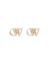 Off-white Ow Crystal Stud Earrings In Gold