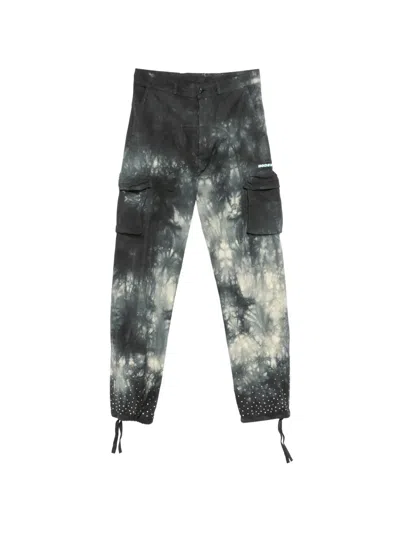 Off-white Strass Tie-dye Trousers In Black